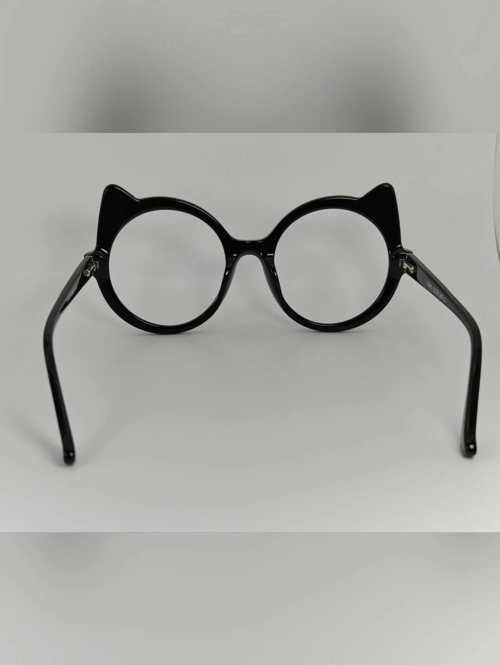 Tonks. Black Cat-Ear Round Frame Women's Eyeglasses. Novelty. Opthalmic.